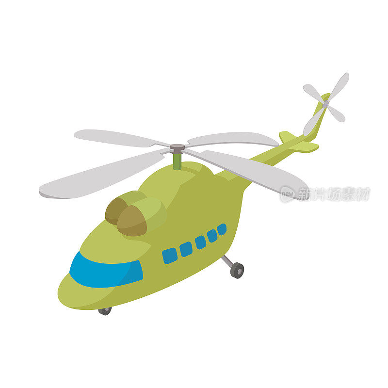 直升机图标，卡通风格