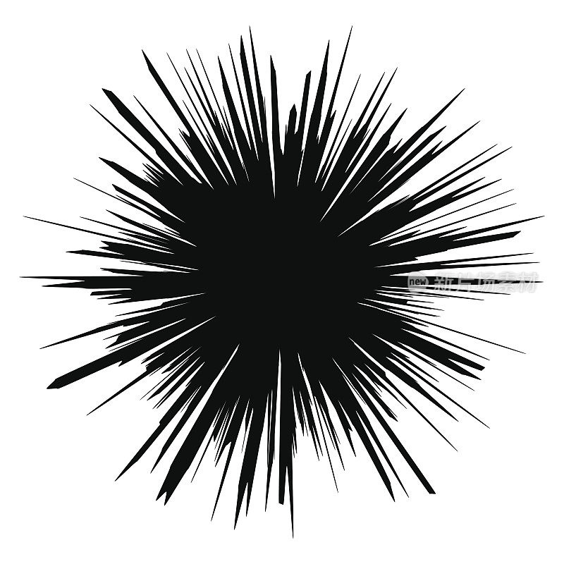 抽象的黑色爆炸。矢量图