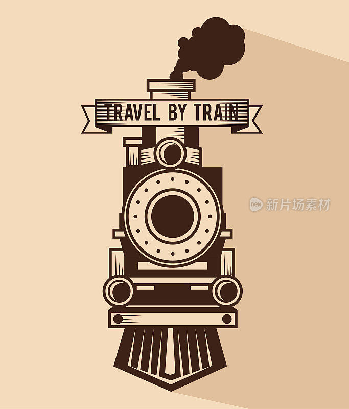 乘火车旅行的概念图标