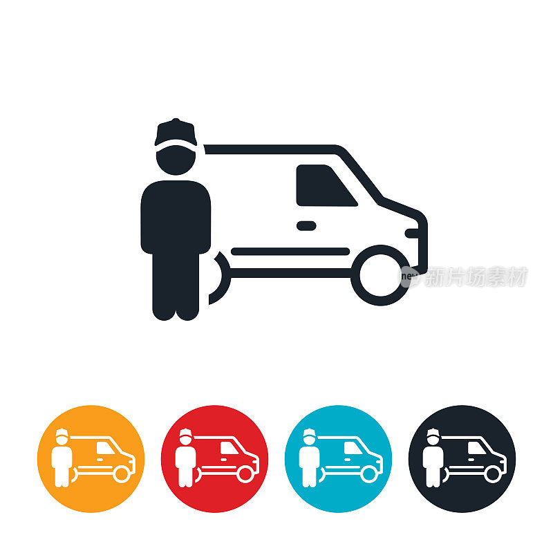 送货员和货车Icon