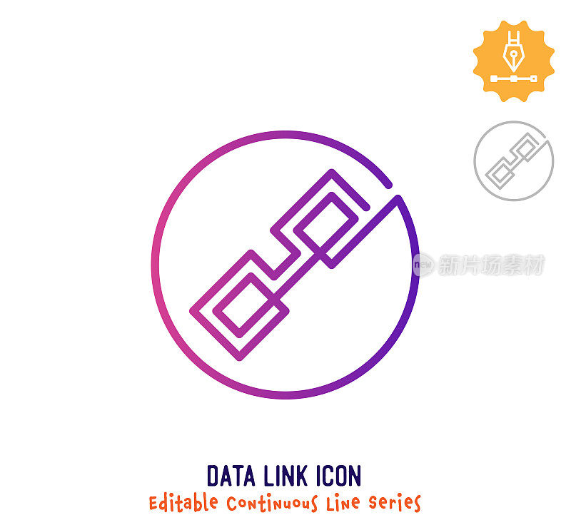 数据链接连续线可编辑图标