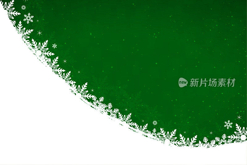 白色的雪和雪花的底部明亮光滑的绿色垂直圣诞背景矢量插图股票插图