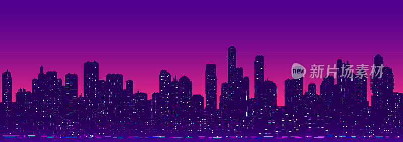 未来城市景观夜光