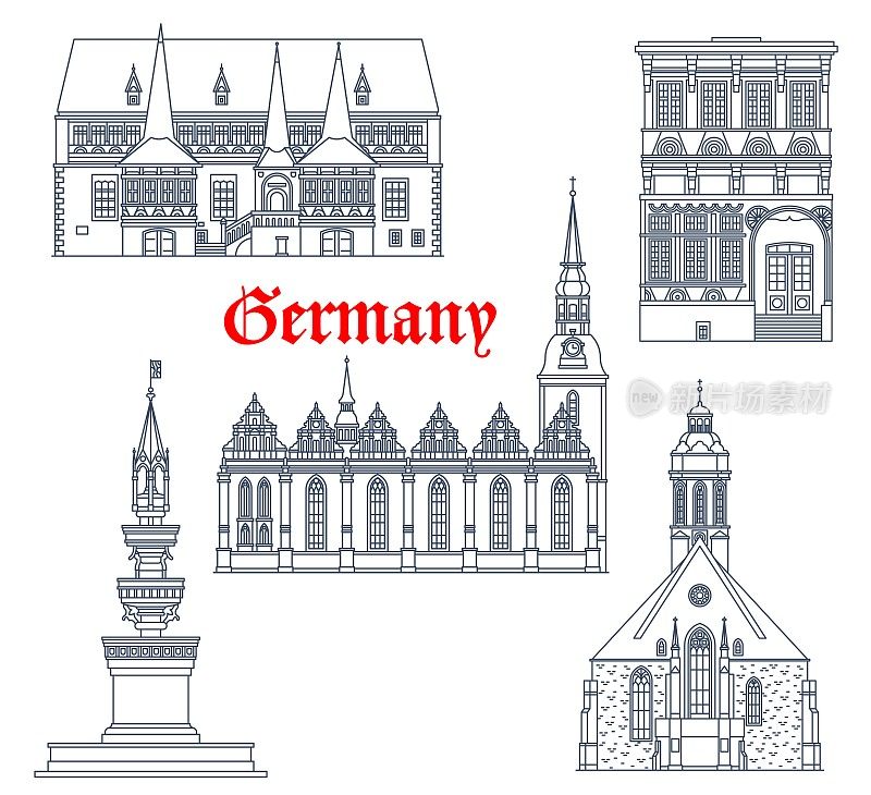 德国地标建筑建筑，旅游