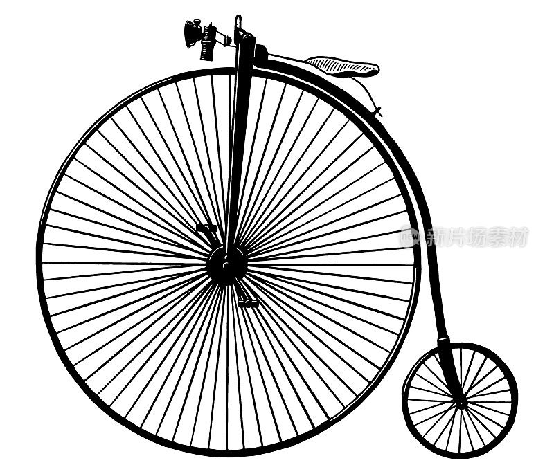 一辆旧自行车的矢量图