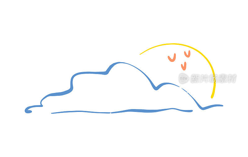 云中的太阳卡通画风
