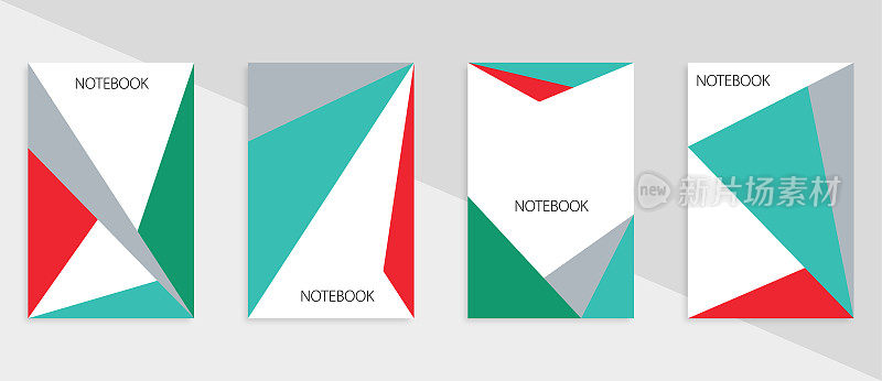 矢量色彩极简主义模板三角形几何图案书封面插图，平面设计，抽象背景