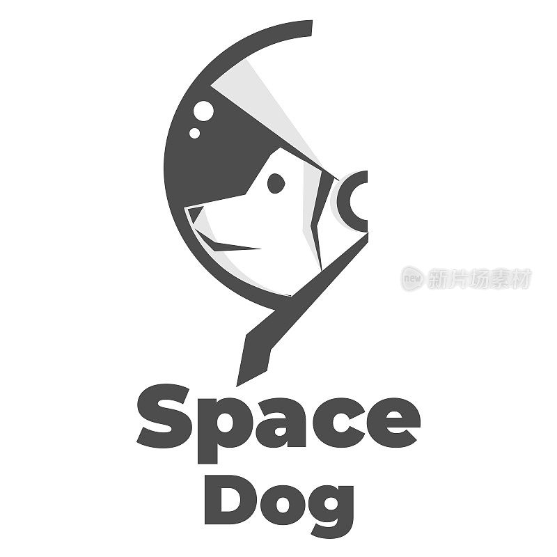 太空宇航员狗简单的插图