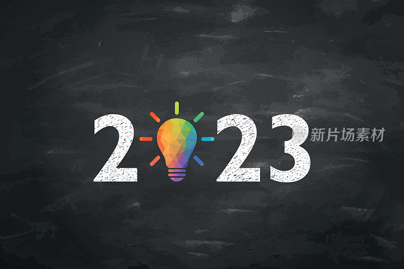 新年2023创意概念黑板背景