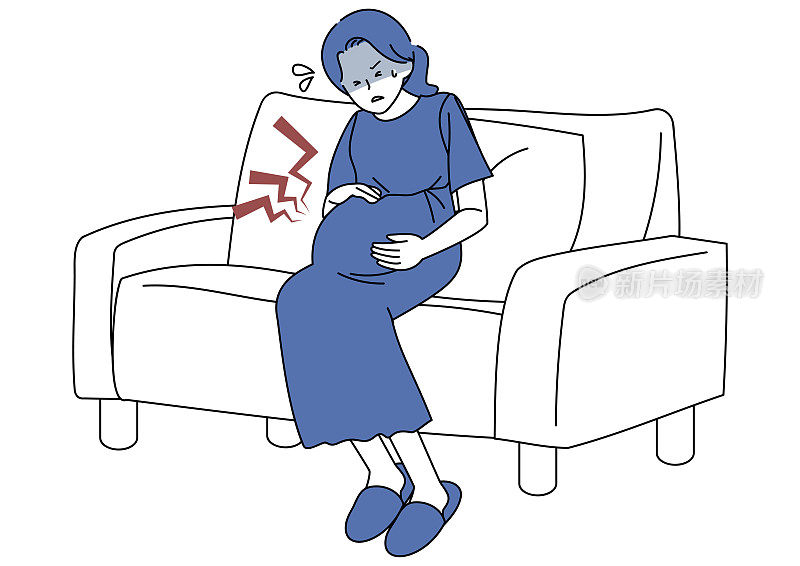 腹部疼痛的孕妇