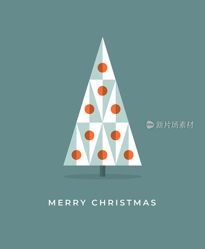 圣诞树，现代圣诞卡