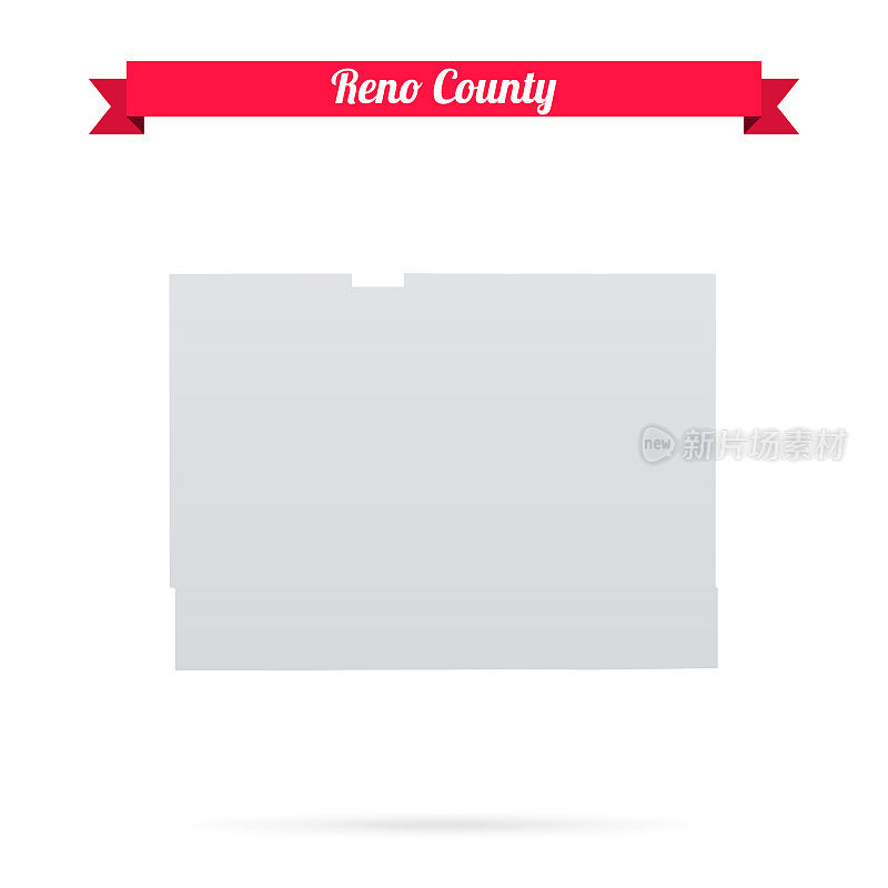堪萨斯州里诺县。白底红旗地图