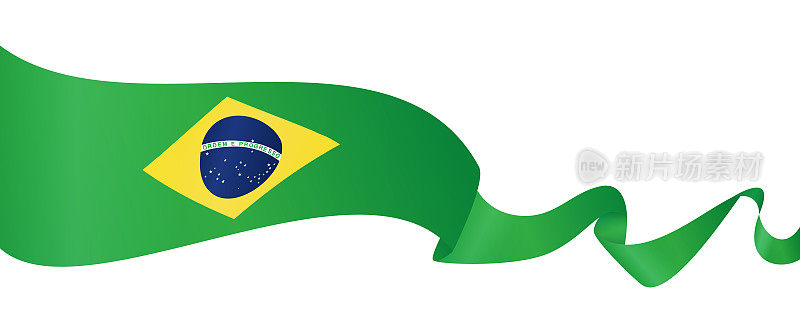 巴西的旗帜-矢量挥舞丝带横幅。隔离在白色背景上