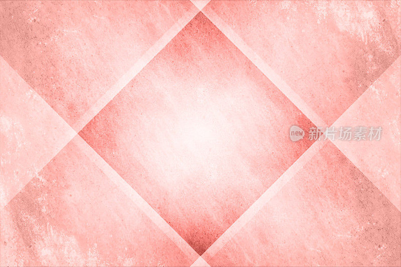 水平空白空褪色污迹粗糙浅粉红色桃或玫瑰色矢量单色背景与纵横交错的图案或设计，使大或大菱形形状