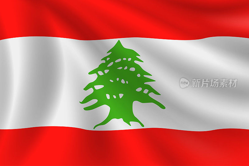 黎巴嫩国旗。黎巴嫩国旗。矢量标志背景。股票插图