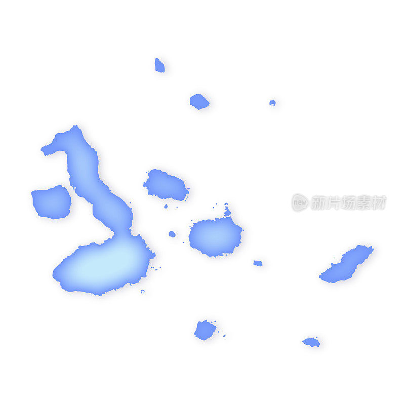 加拉帕戈斯群岛软蓝色矢量地图插图