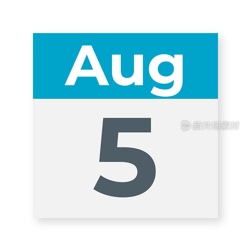 8月5日――日历页。矢量图