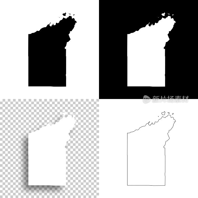 威斯康星州贝菲尔德县。设计地图。空白，白色和黑色背景