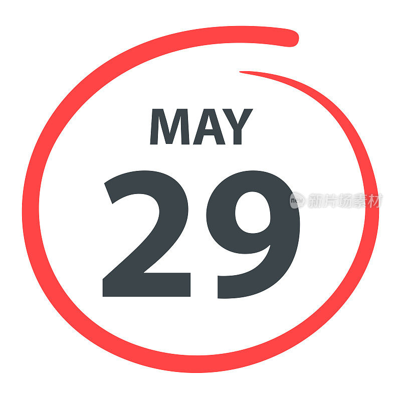 5月29日-白底红圈的日期