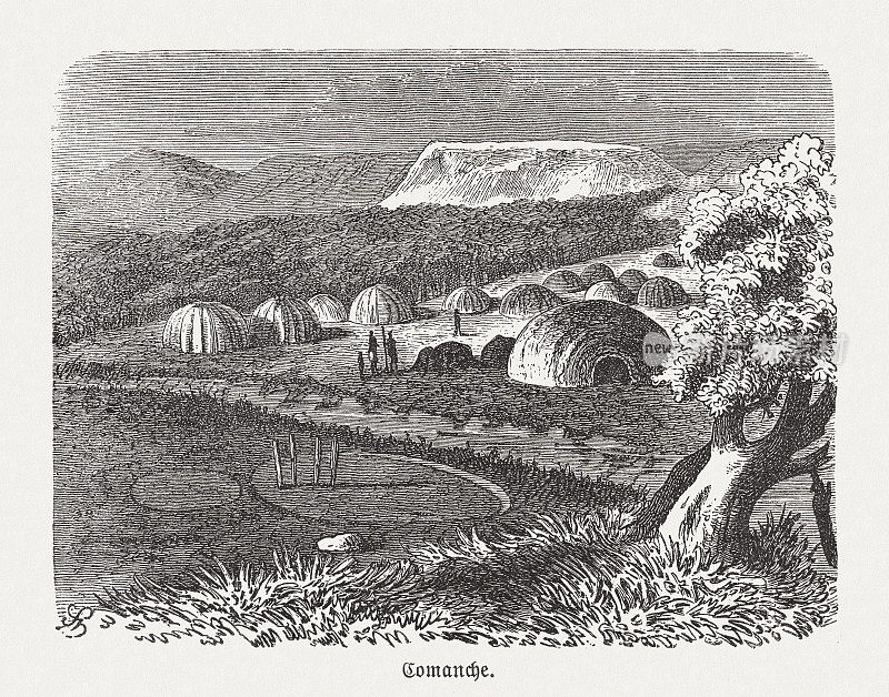 《科曼奇人的营地》,木刻,出版于1893年