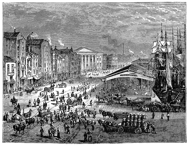 英国利物浦的斯特兰街，19世纪