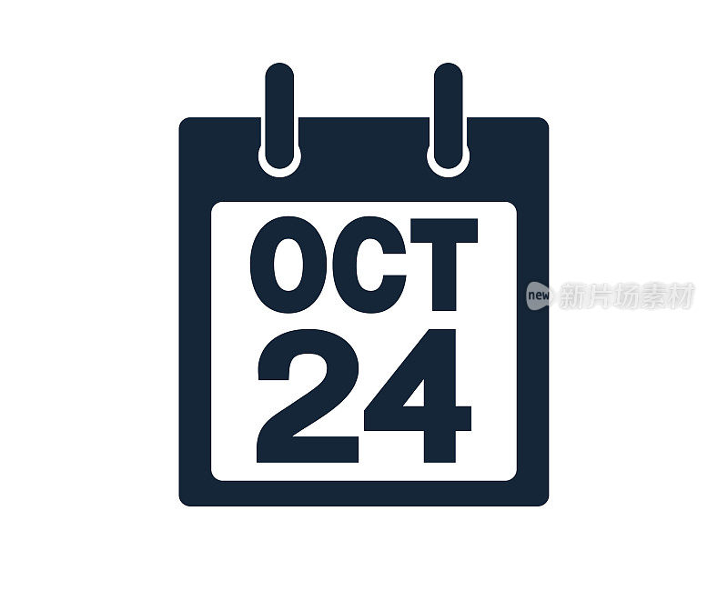 10月24日日历图标股票矢量插图
