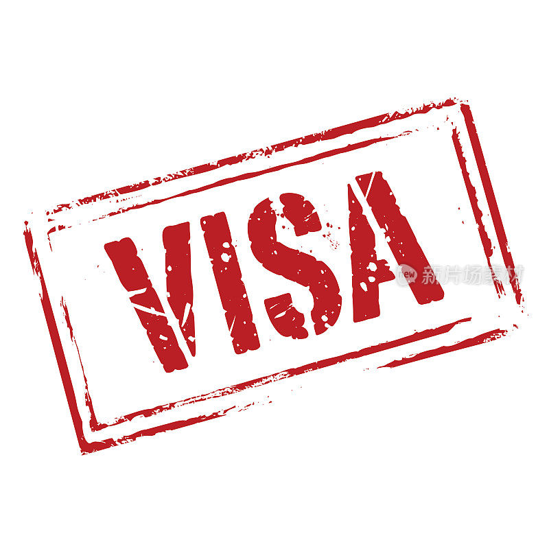 红色矢量垃圾邮票VISA