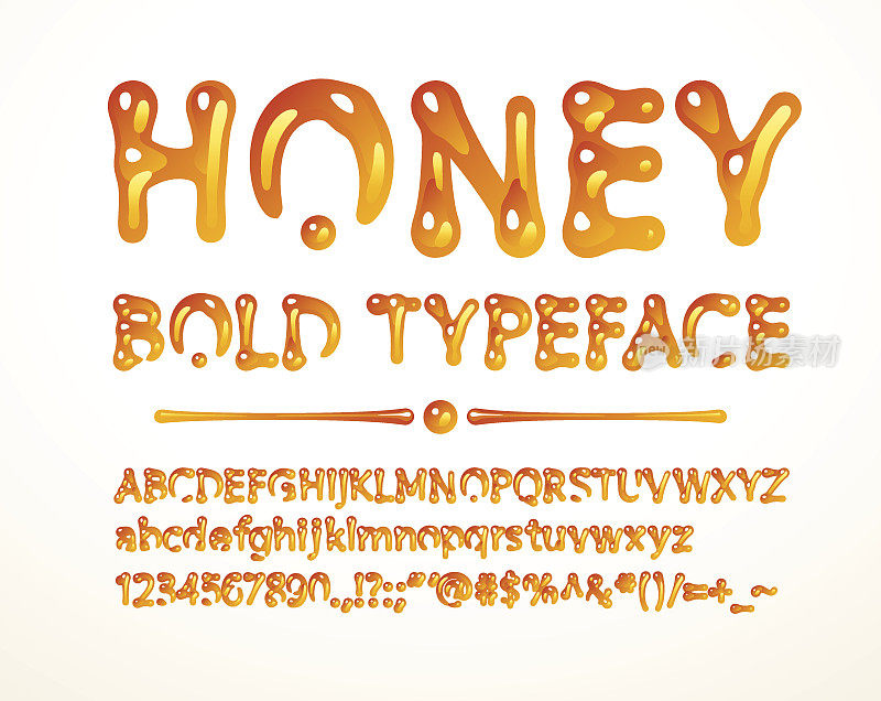 向量蜂蜜粗体字体