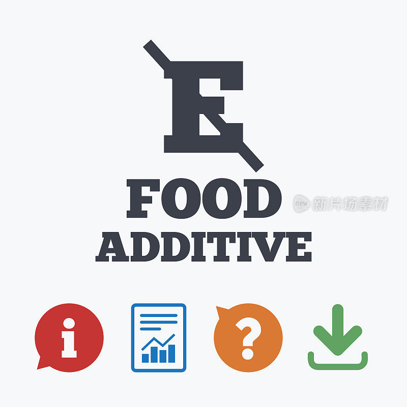 食品添加剂标志图标。没有E的象征。
