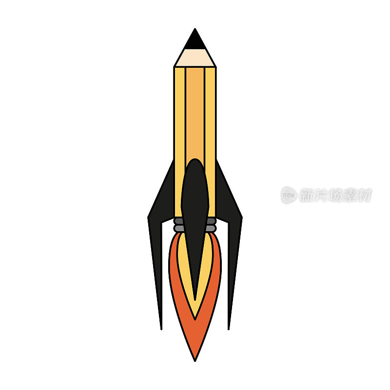 铅笔火箭启动符号