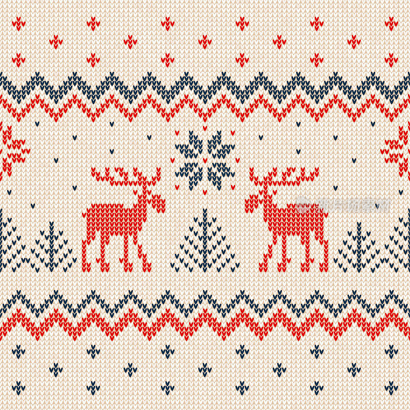圣诞快乐新年贺卡框架装饰斯堪的那维亚鹿