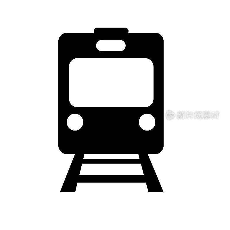 火车图标-单矢量插图