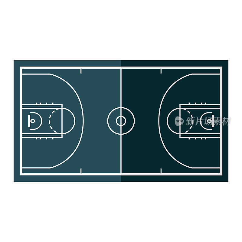 篮球场图标在透明的背景