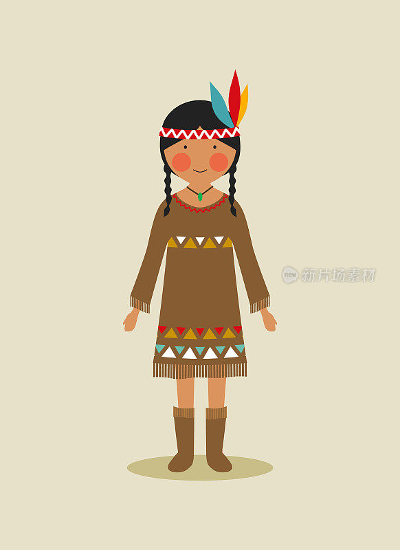 美国土著妇女的民族服装