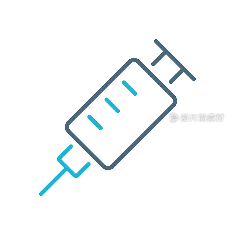 注射器。医疗保健和医药-线图标。向量股票插图