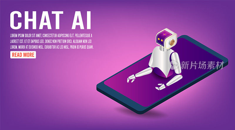 人工智能(AI)概念具有ChatGPT、人工智能聊天机器人、机器学习、数字大脑等未来技术。矢量插图eps10