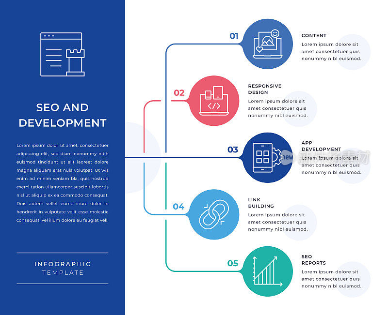 Seo和开发信息图设计