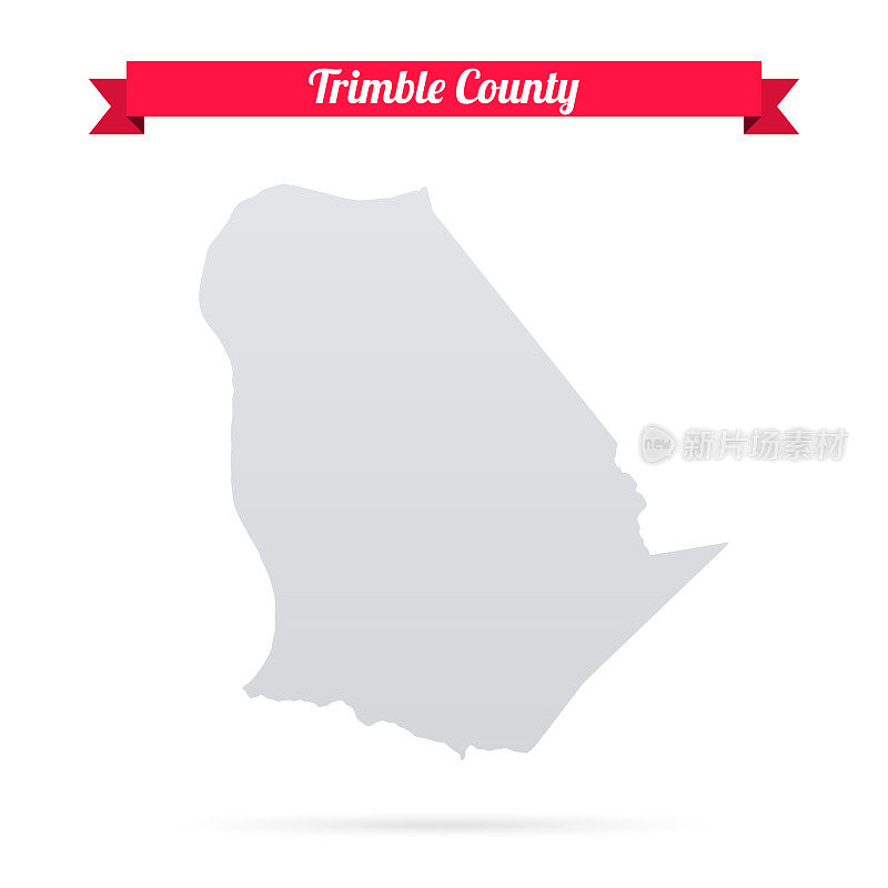 特林布尔县，肯塔基州。白底红旗地图