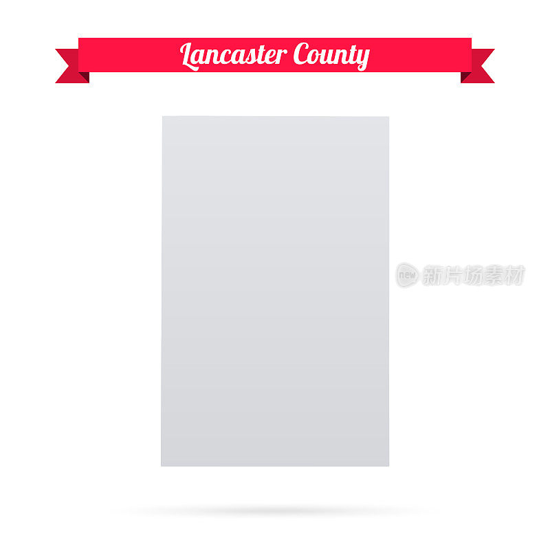 内布拉斯加州兰开斯特县。白底红旗地图