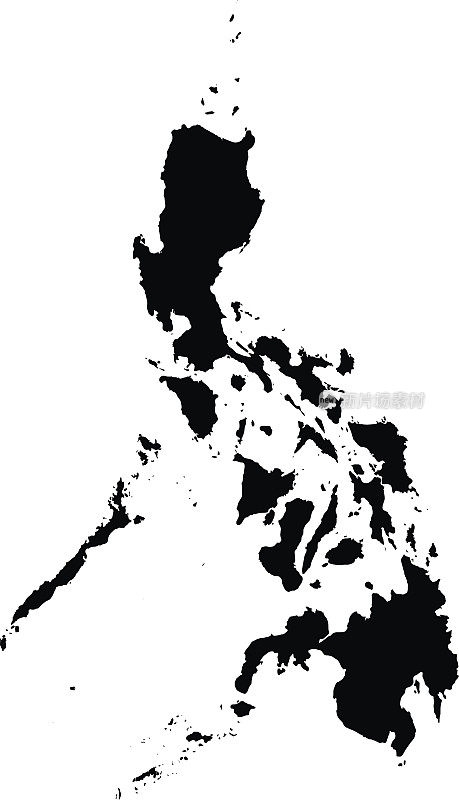 菲律宾矢量地图在黑色剪影