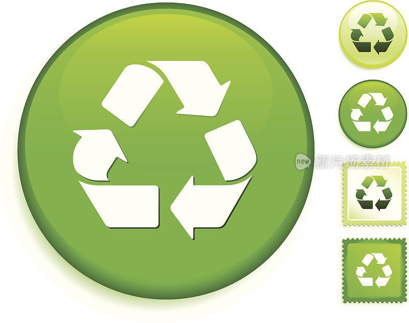 绿色回收环保按钮
