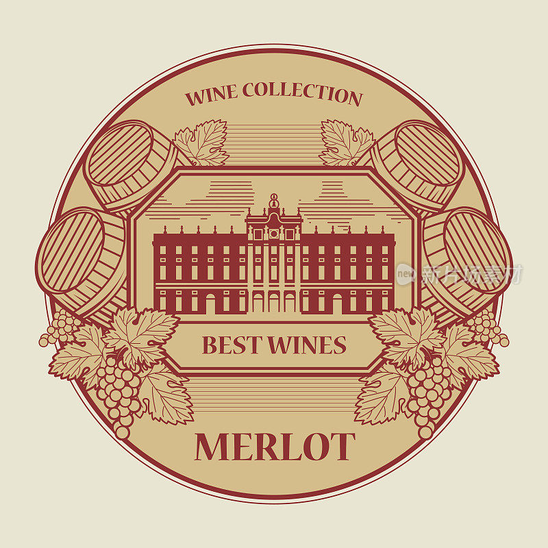 邮票与文字最佳葡萄酒收藏，梅洛
