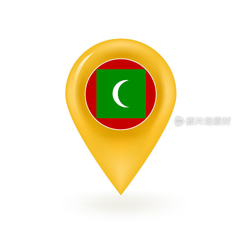马尔代夫地图引脚图标