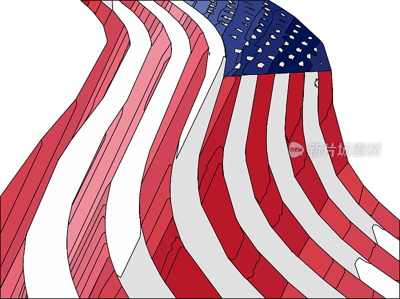 美国国旗设计油漆效果