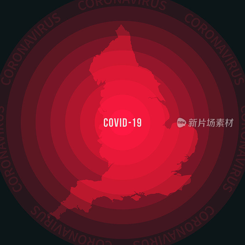 英国COVID-19传播地图。冠状病毒爆发