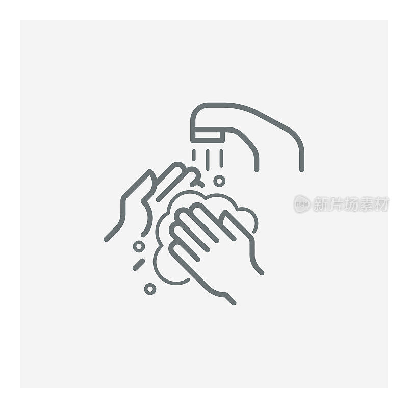 洗手矢量线图标