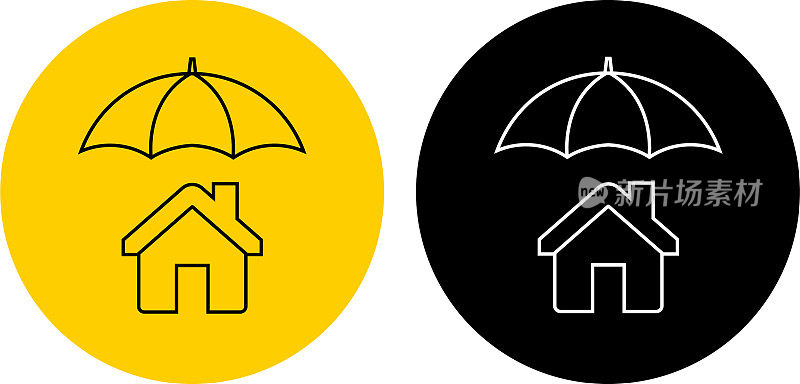 雨伞下的房子图标