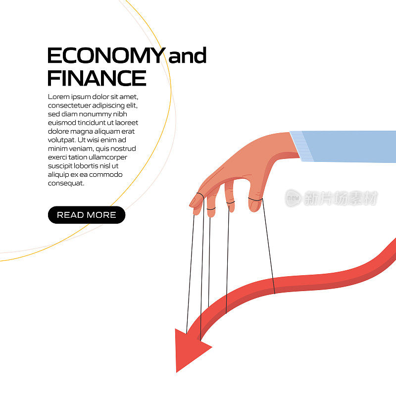 经济和金融概念矢量说明网站横幅，广告和营销材料，在线广告，业务演示等。