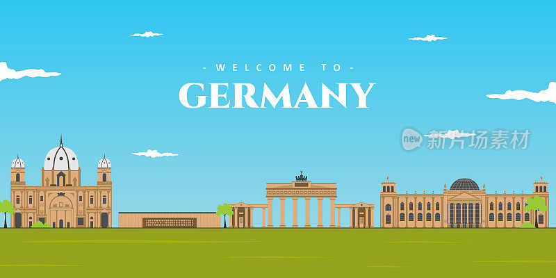 空中美妙的德国全景。联合国教科文组织世界文化遗产，受欢迎的旅游目的地。勃兰登堡门、国会大厦、柏林墙纪念碑和柏林大教堂