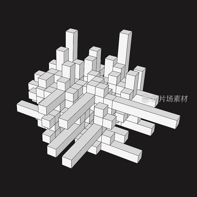 矢量三维立方体模型结构模式设计